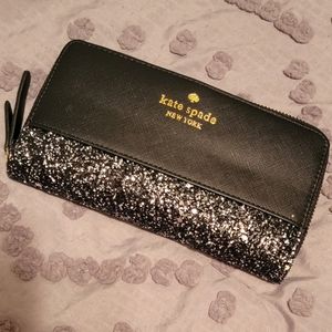 Kate spade wallet black sparkle